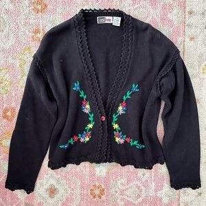 vintage 90s black cardigan